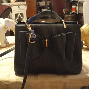 Black bow purse